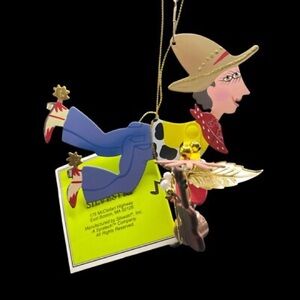 SILVESTRI by Karen Rossi Fanciful Flights Ornament Tin Cowboy  NIB